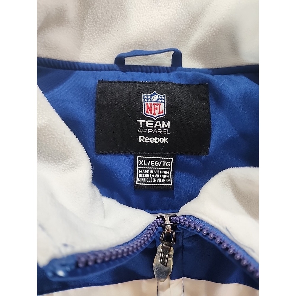 Reebok NFL Team Apparel Colts Sideline Jacket XL Blue Heavyweight Fleece Lined - Picture 4 of 12